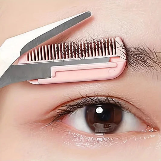 1/3 Uds recortador de cejas herramientas de maquillaje tijeras de cejas de acero inoxidable con peine depilación cejas…