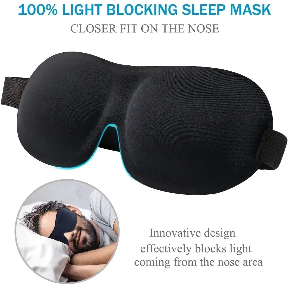 Antifaz 3D para Dormir, Ayuda para Dormir, Antifaz de Espuma Viscoelástica Suave para Dormir y Viajar, Ligero