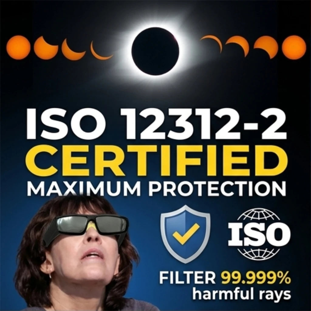 Gafas de Eclipse Solar Seguras con Marco de Plástico, Visor Solar Profesional para Observación Directa del Sol, Gafas p…