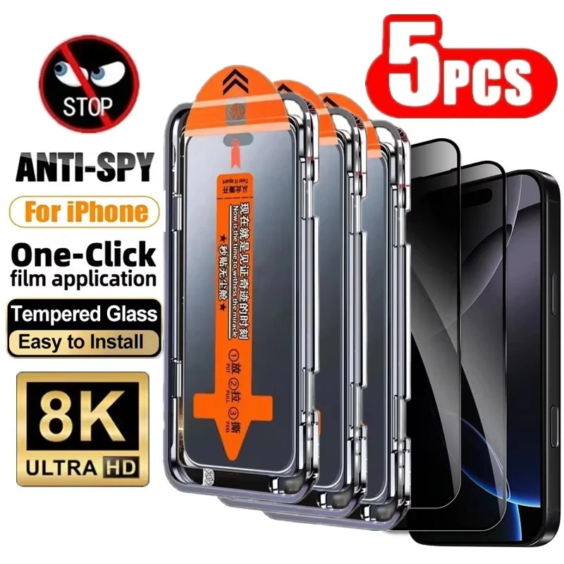 1-5 Unidades Protector de Pantalla de Privacidad para iPhone 17 Pro Max 18 16 15 14 13 12 11 16e Plus Mini Air XR XS 6…