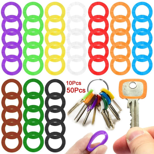 10-50 Uds. Tapas de colores para llaves, cubiertas de goma suave, identificadores de llaves, etiquetas protectoras, silenciador, adornos para llaves, Color aleatorio