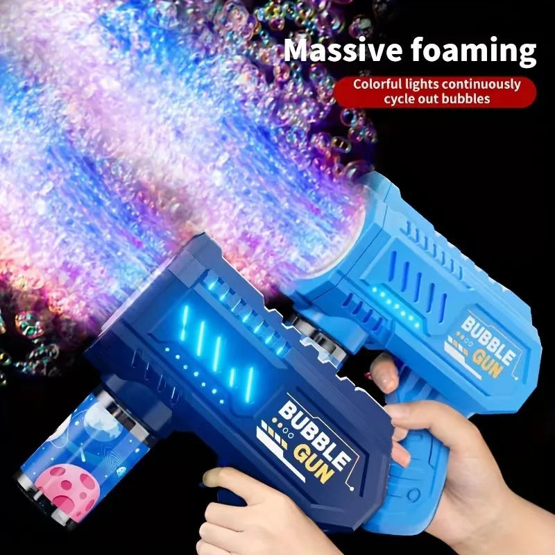 Pistola de burbujas totalmente automática, máquina de burbujas de cohete, soplador automático con juguete líquido de bu…
