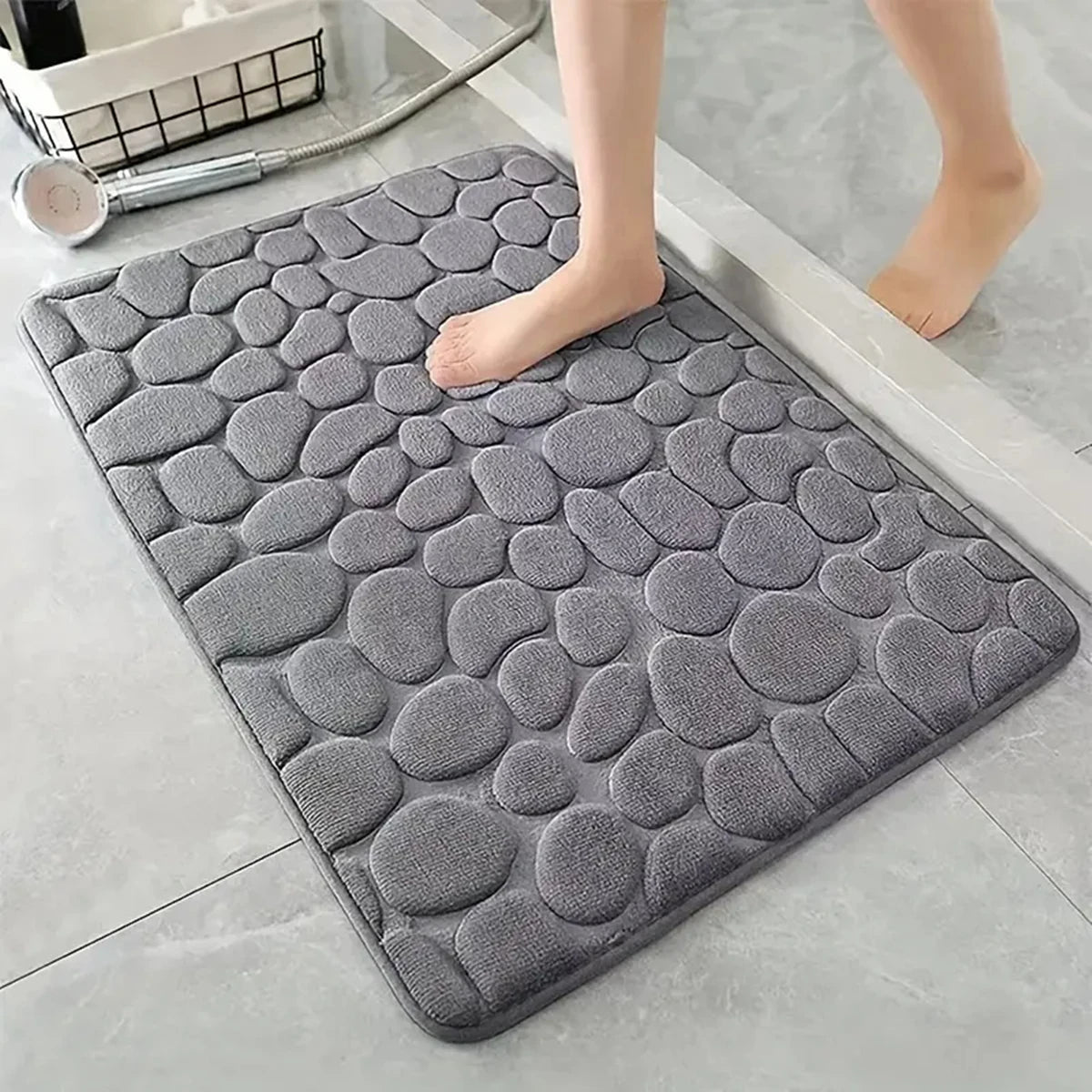 Alfombrilla de baño antideslizante 3D, felpudo absorbente, adoquín en relieve, alfombrillas de puerta, lavables a máqui…