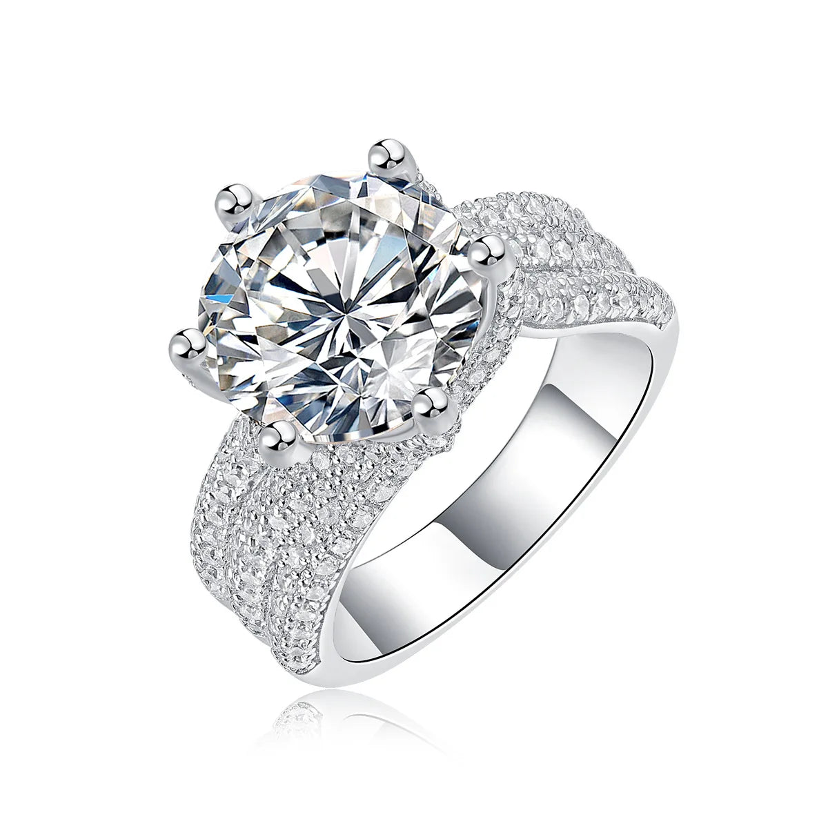 S925 Sterling Silver VVS 5CT Moissanite Diamond Ring for Women With Certificate Luxury White Gold Plated Engagement Rings