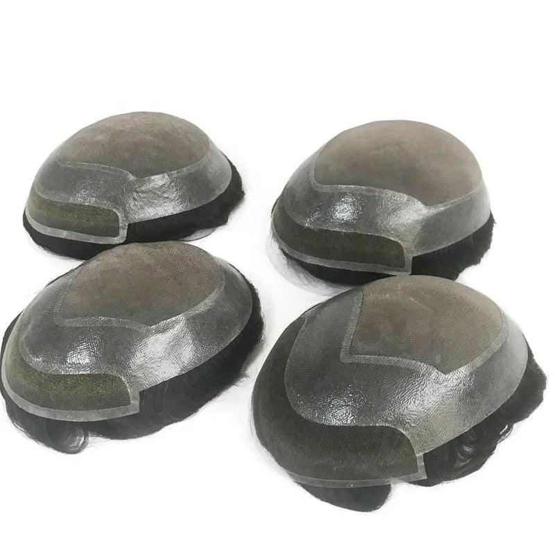 Verified Supplier VER Lace Front Mono Base Male Indian Hair Replacement System Supplier Men Toupee