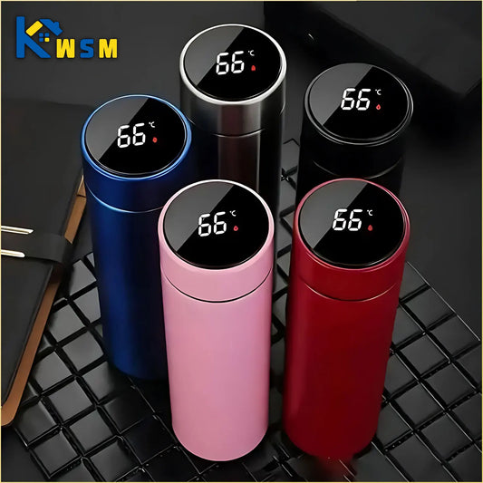 Taza Termo con pantalla de temperatura de 500ML, botella Termo dividida de acero inoxidable, taza aislada al vacío para…