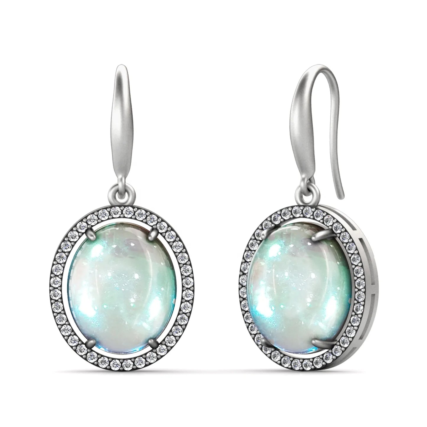 Vintage Boho Jewelry 2021 Colorful Moon Magic Moonstone Dangle Drop Oval Earrings for Women Destiny Jewellery