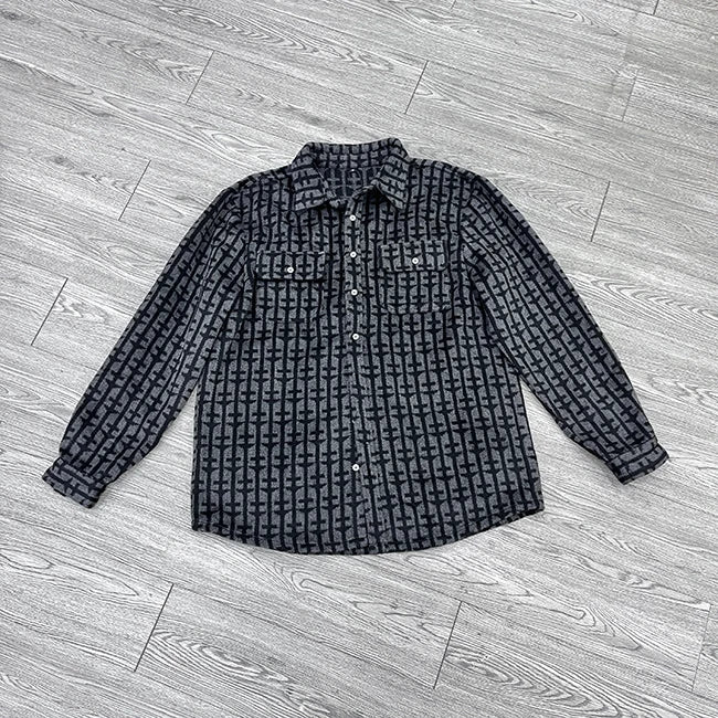 Custom Wool Long Sleeve Polo Shirts Clothing Manufacture Button Polo Shirts Men Fashion Personality Design Sense  Polo Shirts