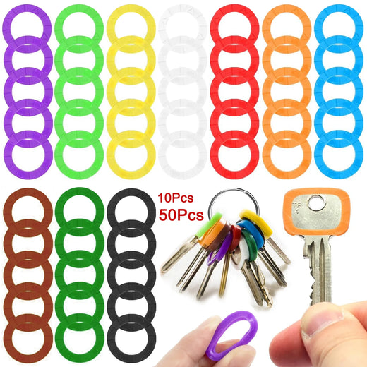 Cubiertas de goma huecas para llaves, cubiertas elásticas para identificadores de llaves, marcadores protectores de silicona suave, Accesorios para llaveros, 10-50 Uds.