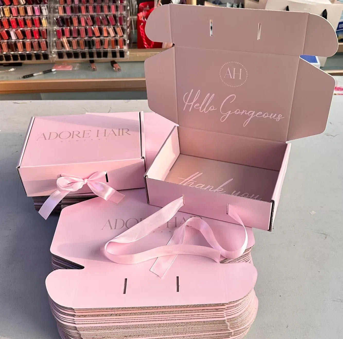 Wholesale Custom  Logo Pink Paper Boxes Cosmetic Corrugated Paper Boxes and Shipping Box