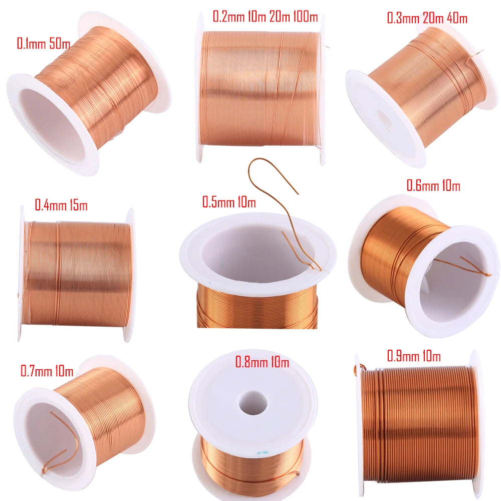Bobina de cobre Wire0.1mm 0,2mm 0,3mm 0,4mm 0,5mm 0,6mm 0,7mm 0,8mm 1,20mm Cable de cobre alambre magnético alambre de…