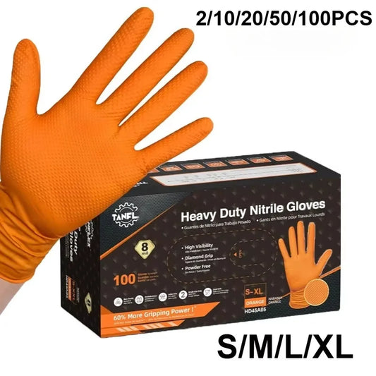 Guantes de nitrilo desechables de alta resistencia, guantes mecánicos extragruesos de 8Mil con agarre texturizado, guan…