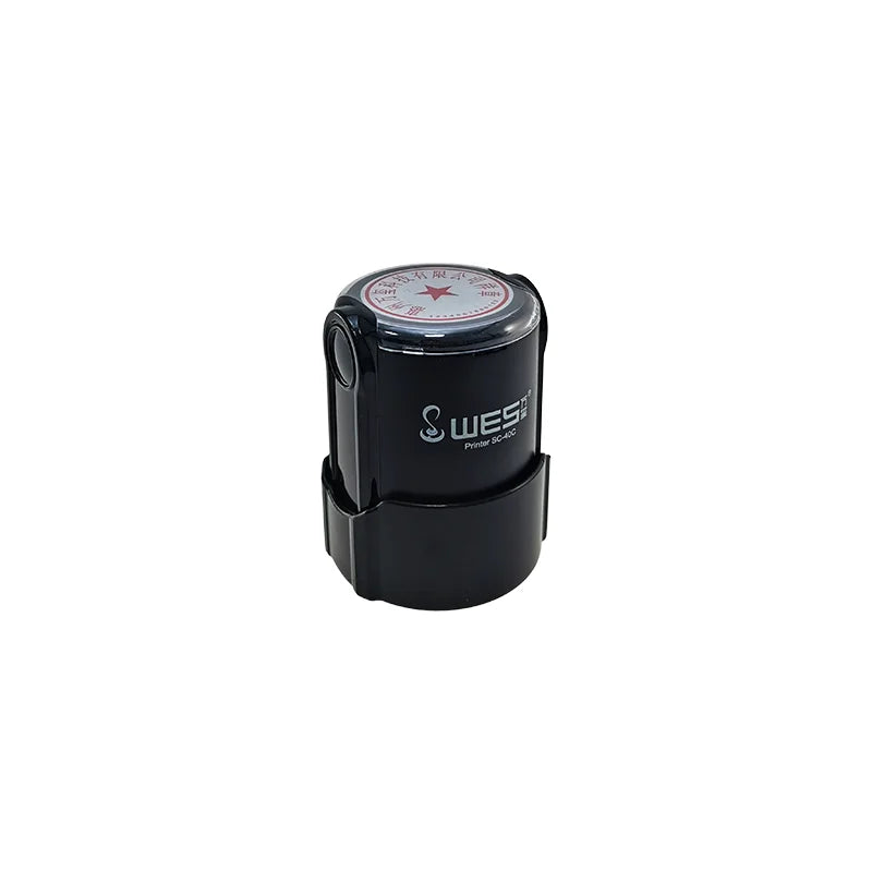 Factory Price 40MM Circle Self-inking Stamp Custom logo Stamp Office Sellos with Cap