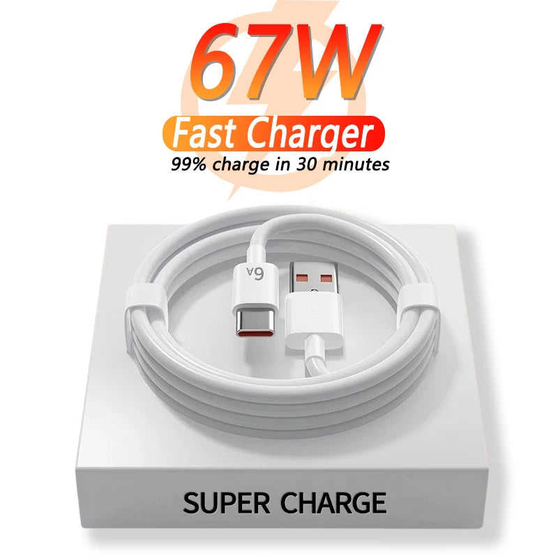 Cargador Superrápido USB de 67W para Xiaomi, Adaptador de Corriente, Cable Tipo C para Mi 12 11 6A, POCO X5 X4 Pro Note…