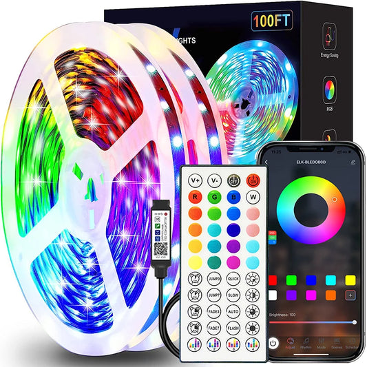 Tira de Luces Led RGB de 1M-40M, luz Led para habitación con Control por aplicación, cinta Flexible, Luces, cinta Led p…