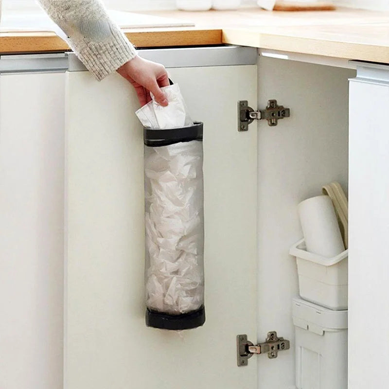 Soporte para bolsa de comestibles para el hogar, soporte de pared para bolsa de plástico, dispensador, almacenamiento c…