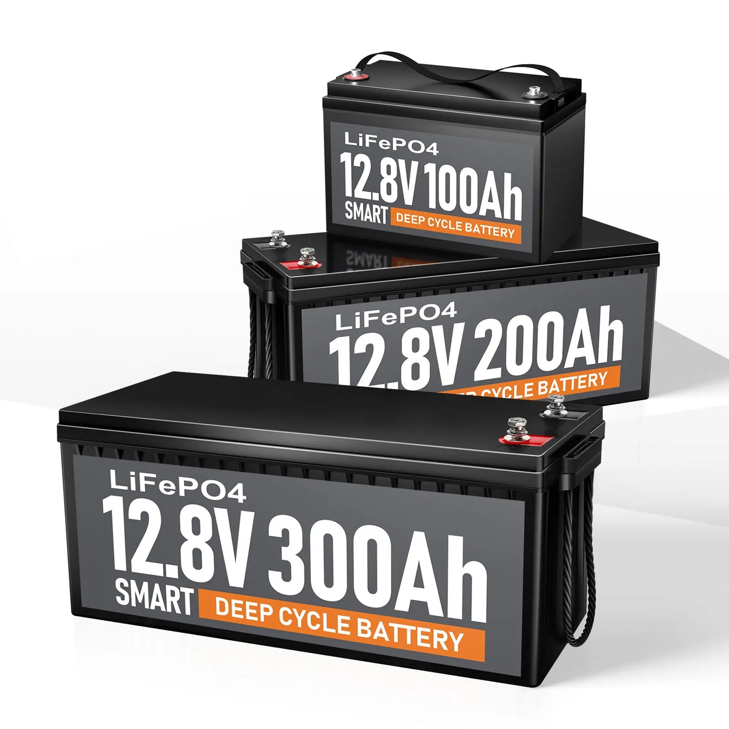 UCAN Deep Cycle 12V 12.8V LiFePO4 Lithium Battery 100Ah-300Ah Smart BMS Golf Cart Pack 6000 Cycles Solar Home Use