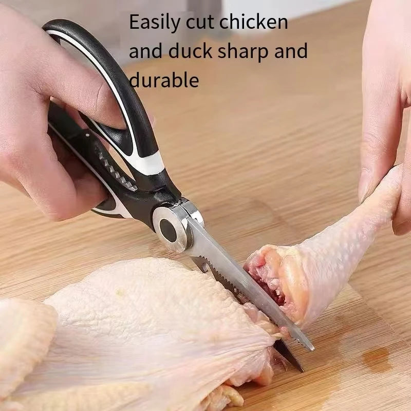 Tijeras de Cocina Multifuncionales, Tijeras para Cortar Pescado, Verduras, Asados y Huesos, Tijeras de Acero Inoxidable