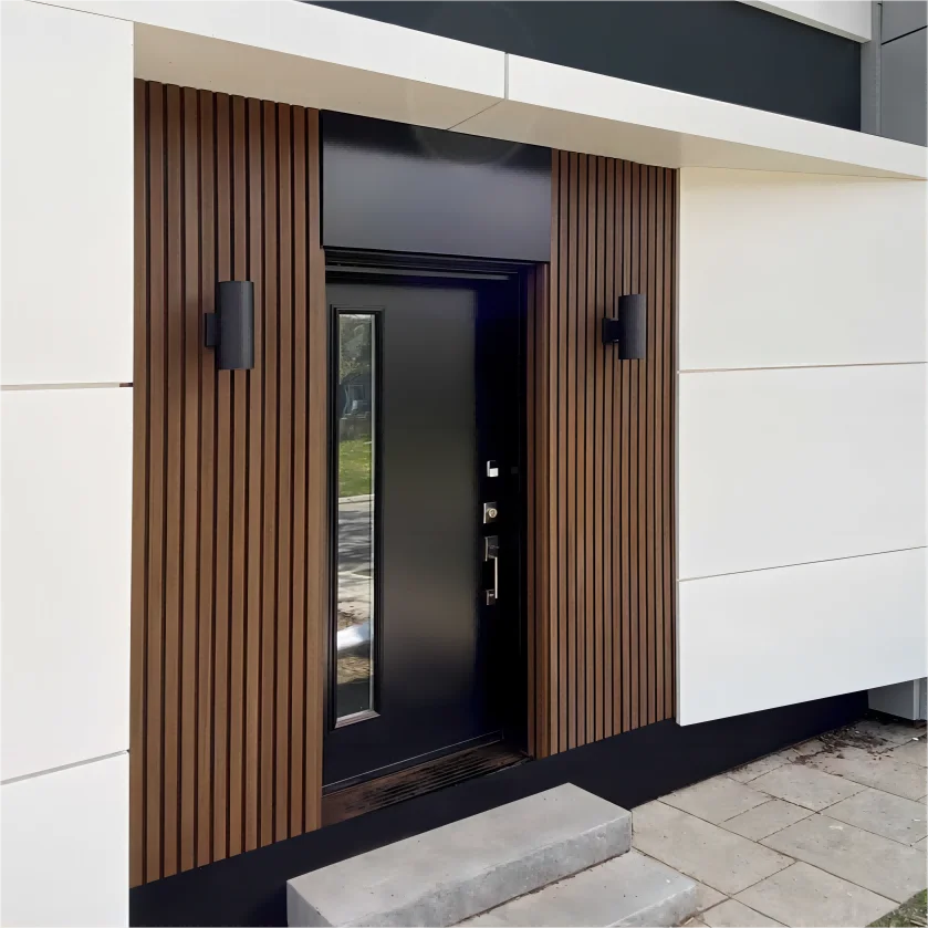 Waterproof PVC Bamboo Wood Plastic Composite WPC Wall Panel with 3D Effect for Hotel Interior & Living Room Decor Wall Sheets