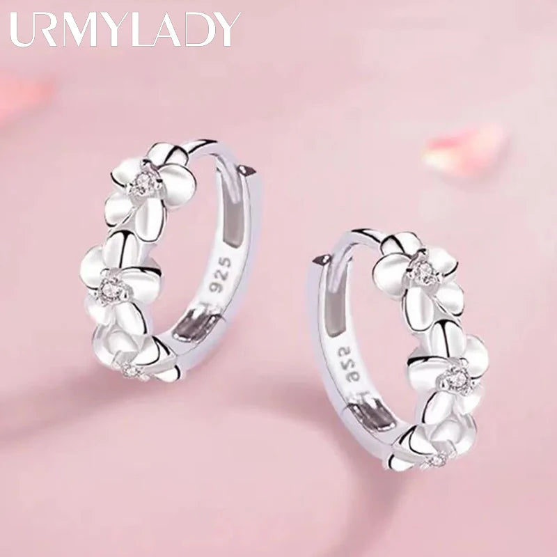 Pendientes de aguja de Plata de Ley 925 para mujer, joyería de alta calidad a la moda para boda, flor de circón de cris…