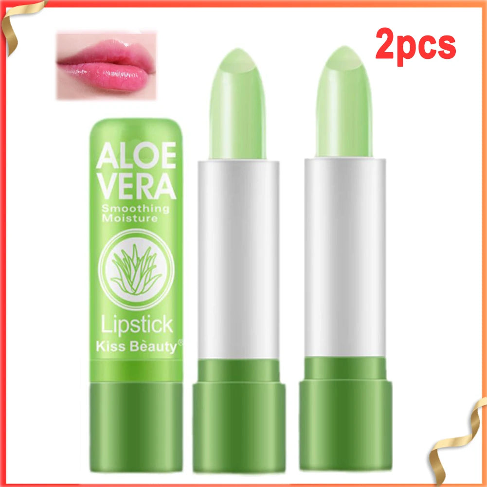 Lápiz labial de Aloe Vera que cambia de Color, bálsamo labial hidratante de larga duración, activado por temperatura, c…
