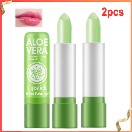 Lápiz labial de Aloe Vera que cambia de Color, bálsamo labial hidratante de larga duración, activado por temperatura, c…