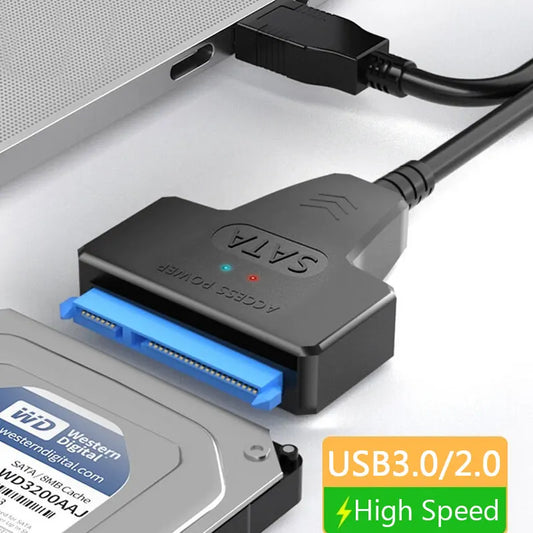 Cable SATA a USB 3,0/2,0 de hasta 6 Gbps para disco duro externo HDD SSD de 2,5 pulgadas, adaptador de 22 Pines, Cable…