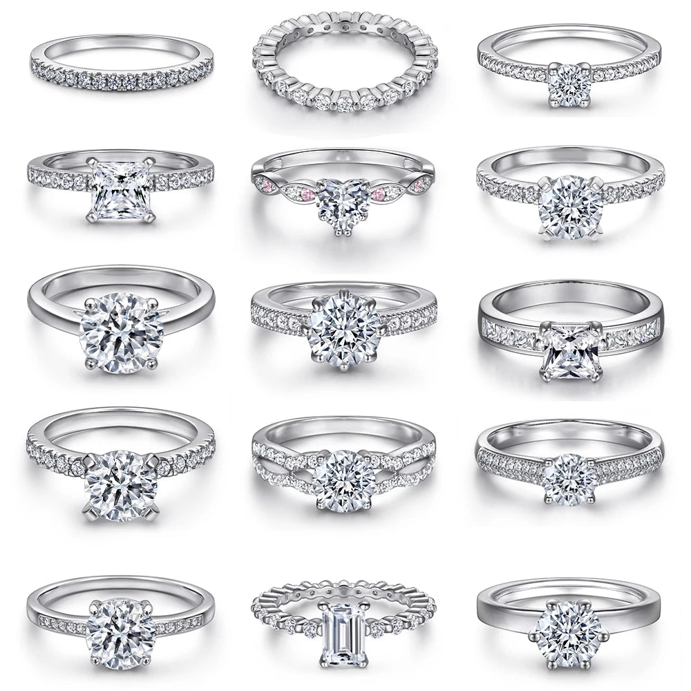 Jewelry Manufacturer Custom Wholesale 925 Sterling Silver Engagement Wedding Ring Cubic Zirconia Custom Fine Jewelry Rings