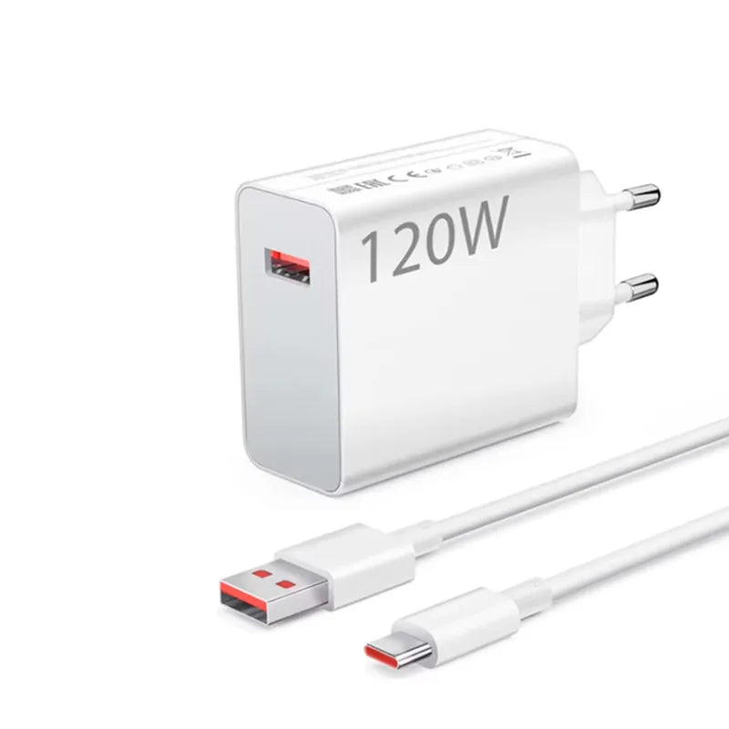 Cargador USB rápido de 120W para Xiaomi 11 12 13 14 Redmi Note 11T 12 12T 13 14 Pro POCO F4 F5 X4 X5 X6 tipo C Turbo Ca…