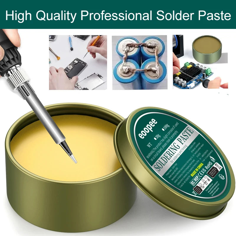Pasta de soldadura, flujo de colofonia, 10g/30g/100g, flujo de soldadura sin plomo, reparación de hierro, pasta de sold…