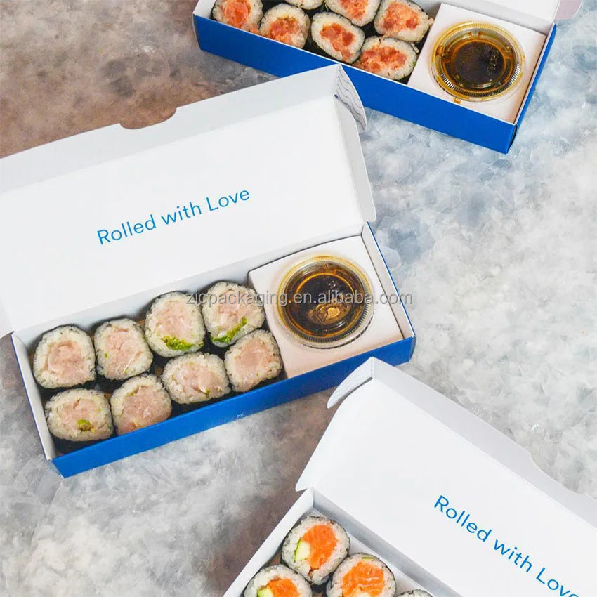 Wholesale Cardboard Paper Sushi Container Food Packaging Disposable Custom Logo Sushi Takeaway to Go Box