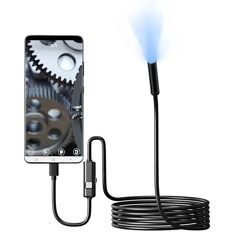Cámara endoscópica TYPE-C de 7,0 MM, impermeable IP67, 6 LED, ajustable, USB, Android, boroscopio de inspección Flexibl…