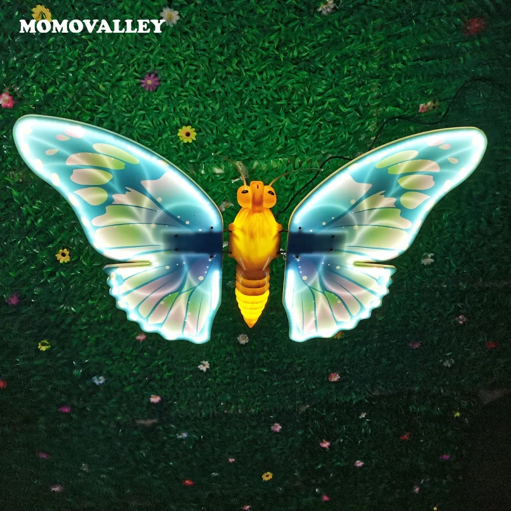 74Cm Colours Led Moveable Giant Butterflies With High Light Patch Band Shell Abs Material for Decorative Lighting Outdoor