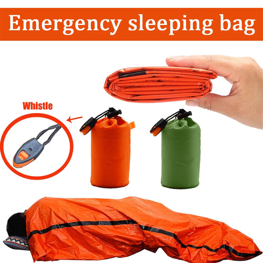Saco de dormir portátil impermeable para supervivencia de emergencia, equipo de acampada Edc para exteriores, saco térm…