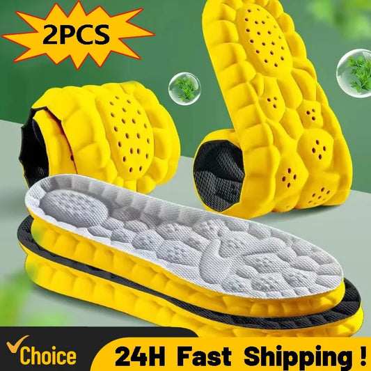 Plantillas deportivas con suela de PU para zapatos, tecnología de nube 4D, cojín suave y transpirable con absorción de…