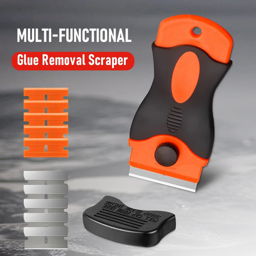 Raspador de limpieza de vidrio automático, herramienta para pegatinas de ventanas de coche, raspador antiarañazos con cuchillas de Metal + plástico, raspador para horno y encimera