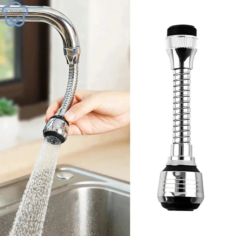 Aspersor de grifo de acero inoxidable para cocina, dispositivo de ahorro de agua, alargamiento giratorio, a prueba de s…