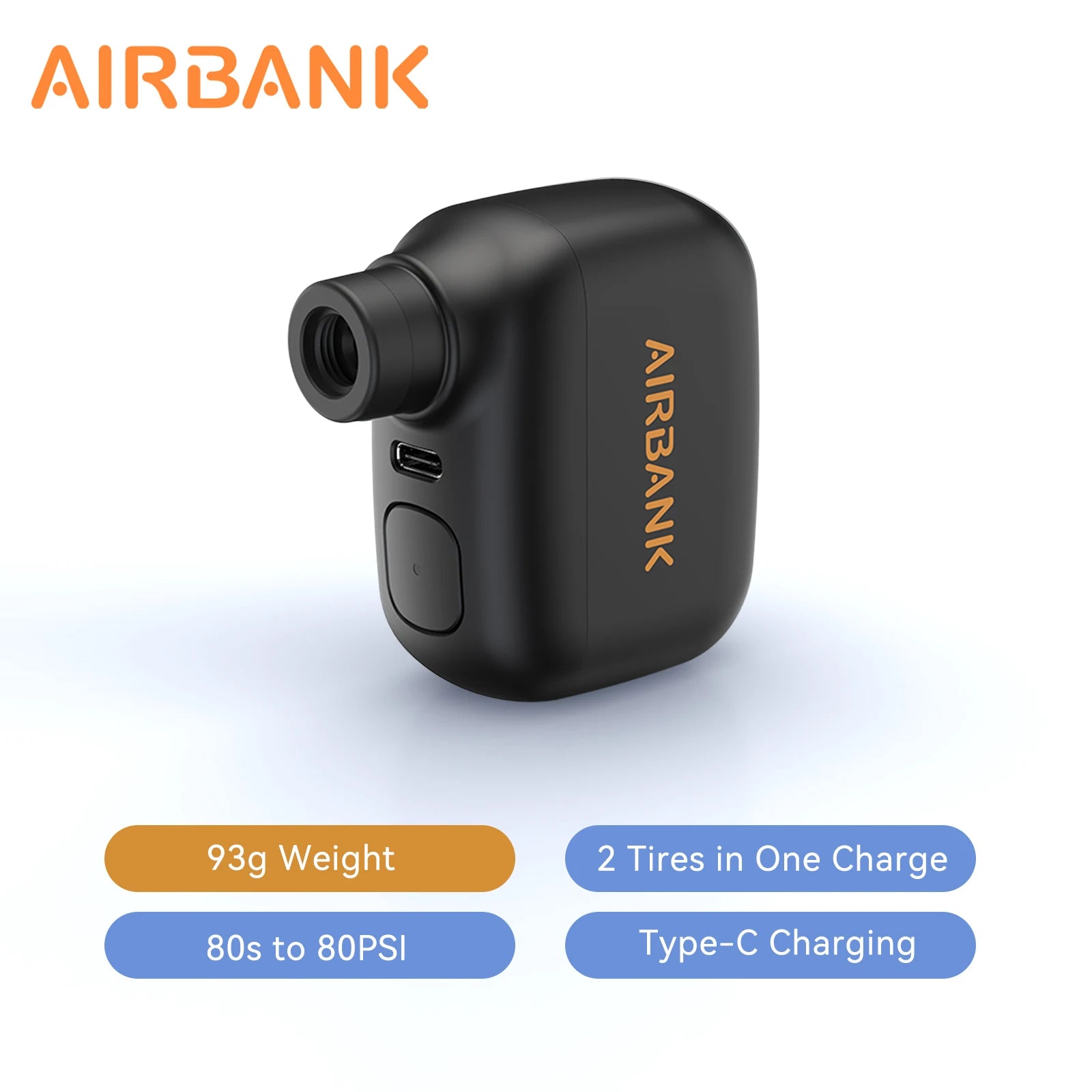 AIRBANK AS100 Mini bomba portátil para bicicleta inflador de aire recargable 100PSI tipo C accesorios para bicicleta ne…