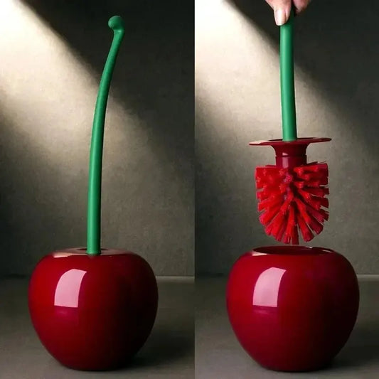 1 unidad de escobilla de baño roja, creativa, encantadora forma de cereza, juego de soporte para escobilla de baño, sop…