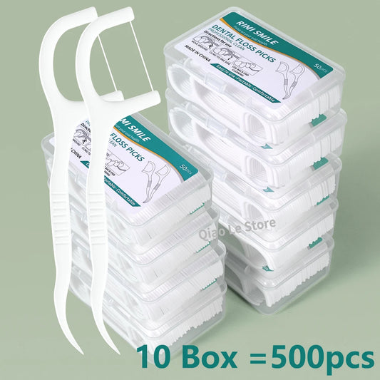 1/2/5/10 caja de hilo Dental desechable portátil, palillo de dientes de plástico, palo de hilo Dental de alta tensión,…