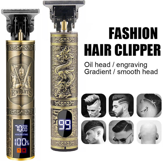 Cortadora de pelo Vintage, cortadora inalámbrica, portátil, USB, carga rápida, Máquina para cortar cabello, Afeitadora…