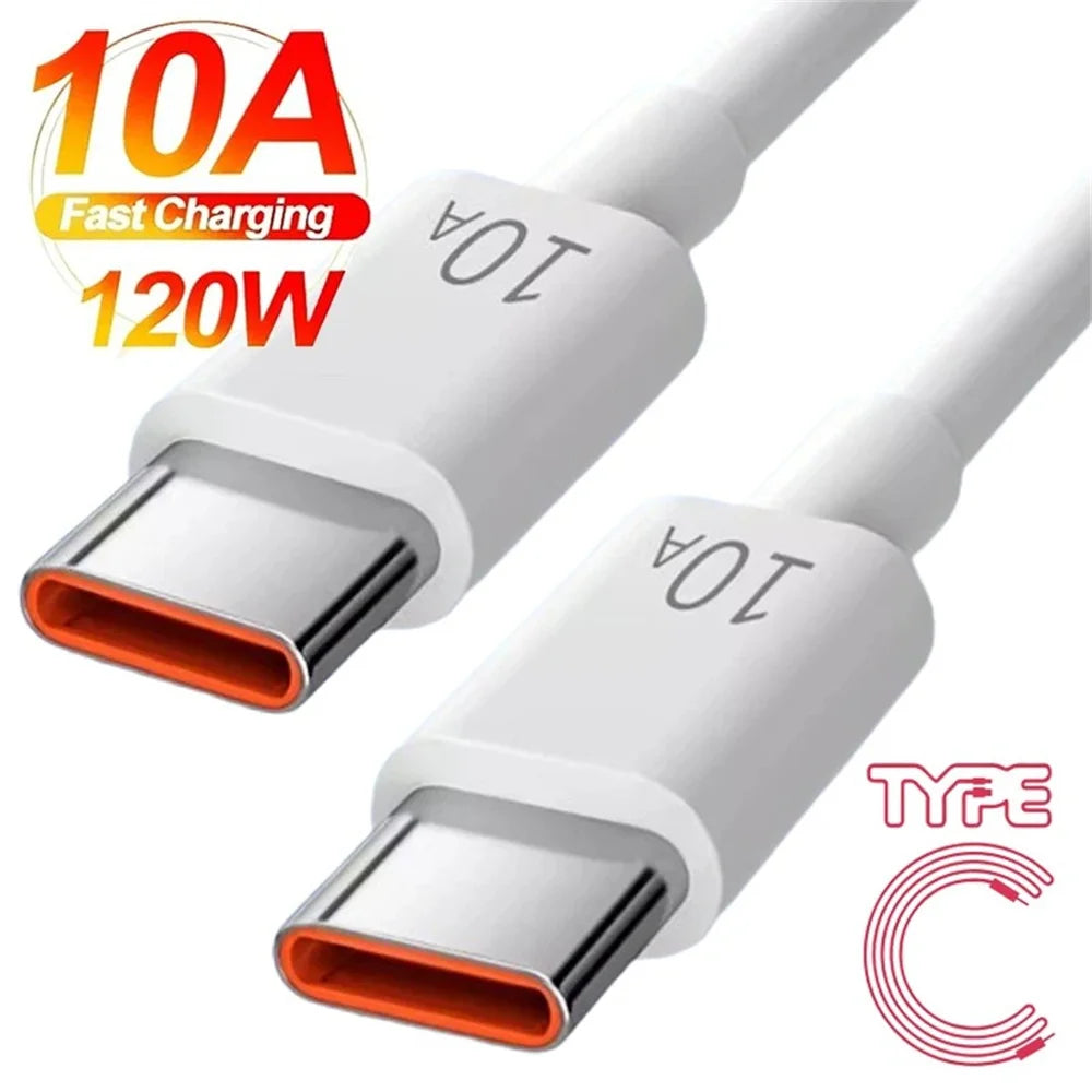 Cable 10A tipo C a tipo C, cargador de teléfono de carga súper rápida de 120W, Cable de datos USB C para Samsung, Xiaom…