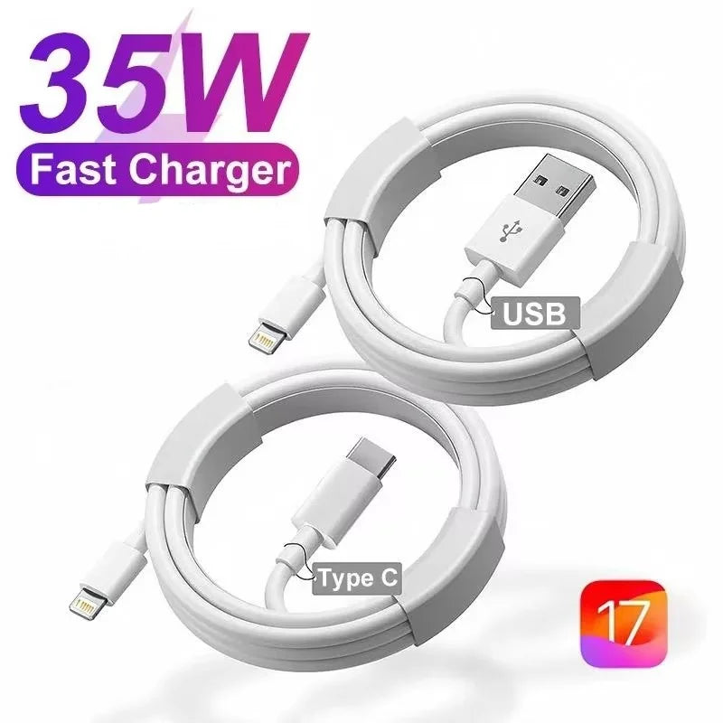 Para PD 35W cargador rápido USB tipo C para iPhone 15 14 13 12 11 Pro Max Mini Plus XR XS accesorios de Cable de datos…