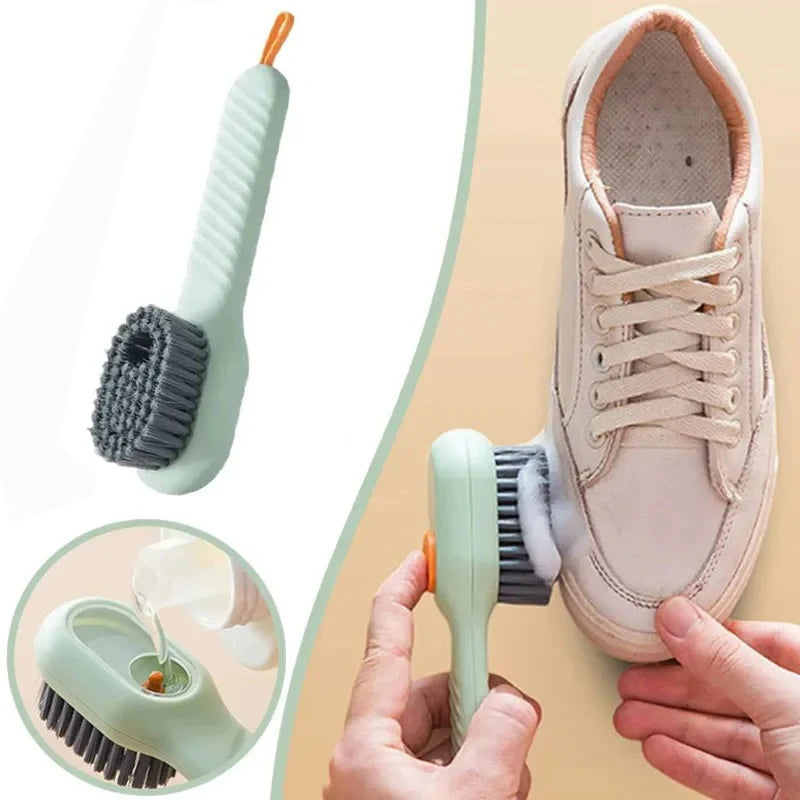 Cepillo de limpieza multifunción para zapatos, herramienta de limpieza con gancho, suave, líquido, automático, mango la…