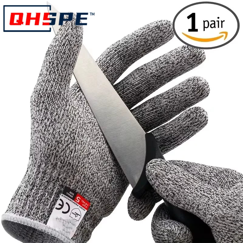 Guantes anticorte HPPE de nivel 5, guantes de punto anticorte para cocina y jardinería, guantes de corte para construcc…