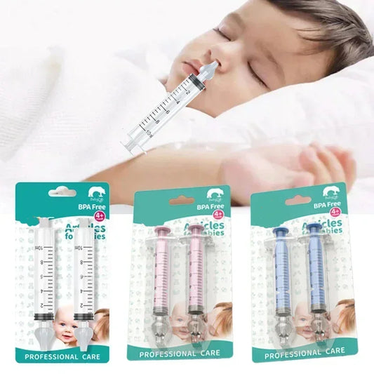 Limpiador de Nariz de bebé, 2 piezas, arandela Nasal, tubo de aguja, aspirador Nasal infantil, jeringa, herramientas pa…