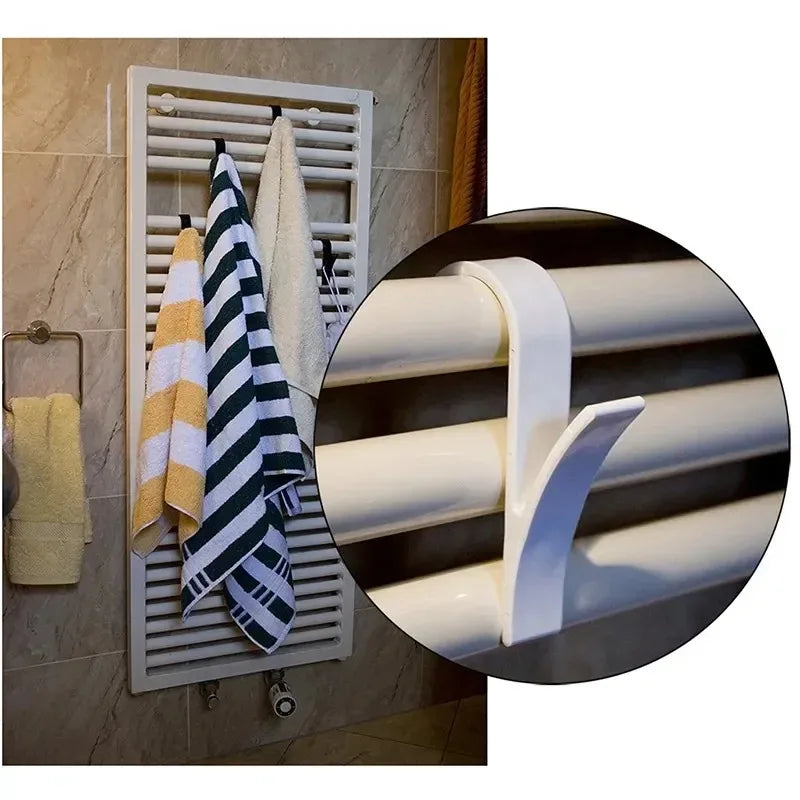 Clips para colgar en el baño y la cocina, estantes de almacenamiento, colgador transparente blanco, riel para radiador…