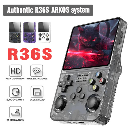 Consola de juegos portátil Retro ARKOS R36S, sistema Linux, reproductor de vídeo con pantalla IPS de 3,5 pulgadas, cons…