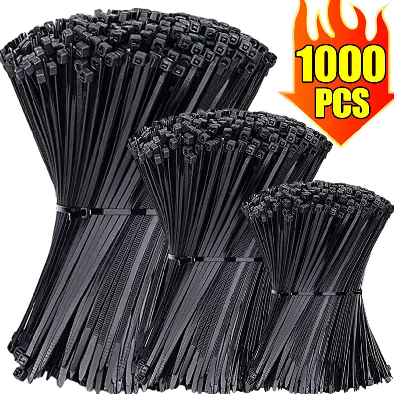 Bridas de nailon con cierre automático para el hogar y la Oficina, lazos ajustables con cierre de cremallera, 1000/100 piezas, venta al por mayor
