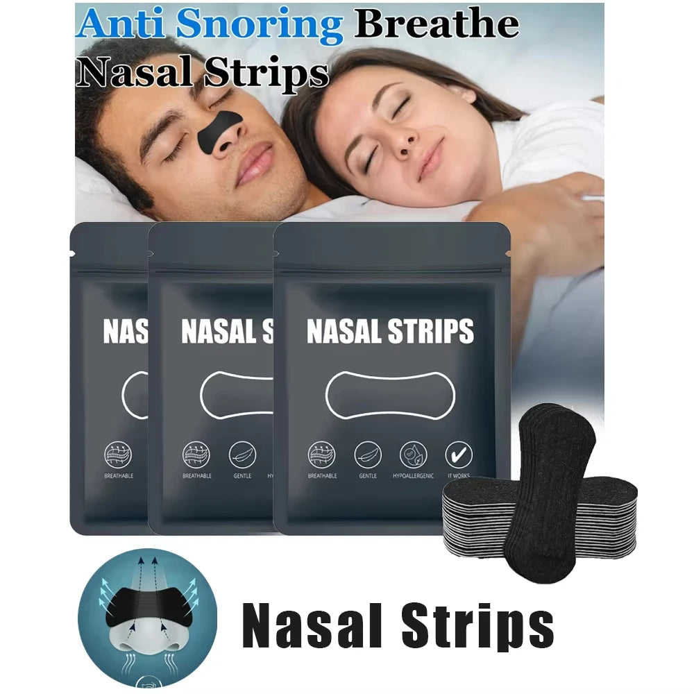 Tiras nasales antironquidos para corrección de respiración, expansión física, parche Nasal transpirable, mejor sueño, t…